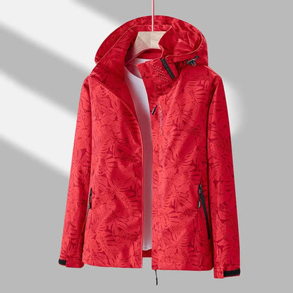 Leaf Print Windbreaker for Women