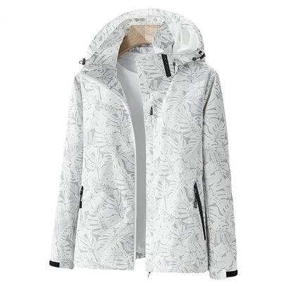 Leaf Print Windbreaker for Women